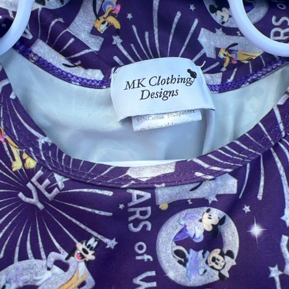 MK Clothing Designs Disney 100 Years of Wonder Toddler Girl Smock Set 3T - Picture 3 of 4